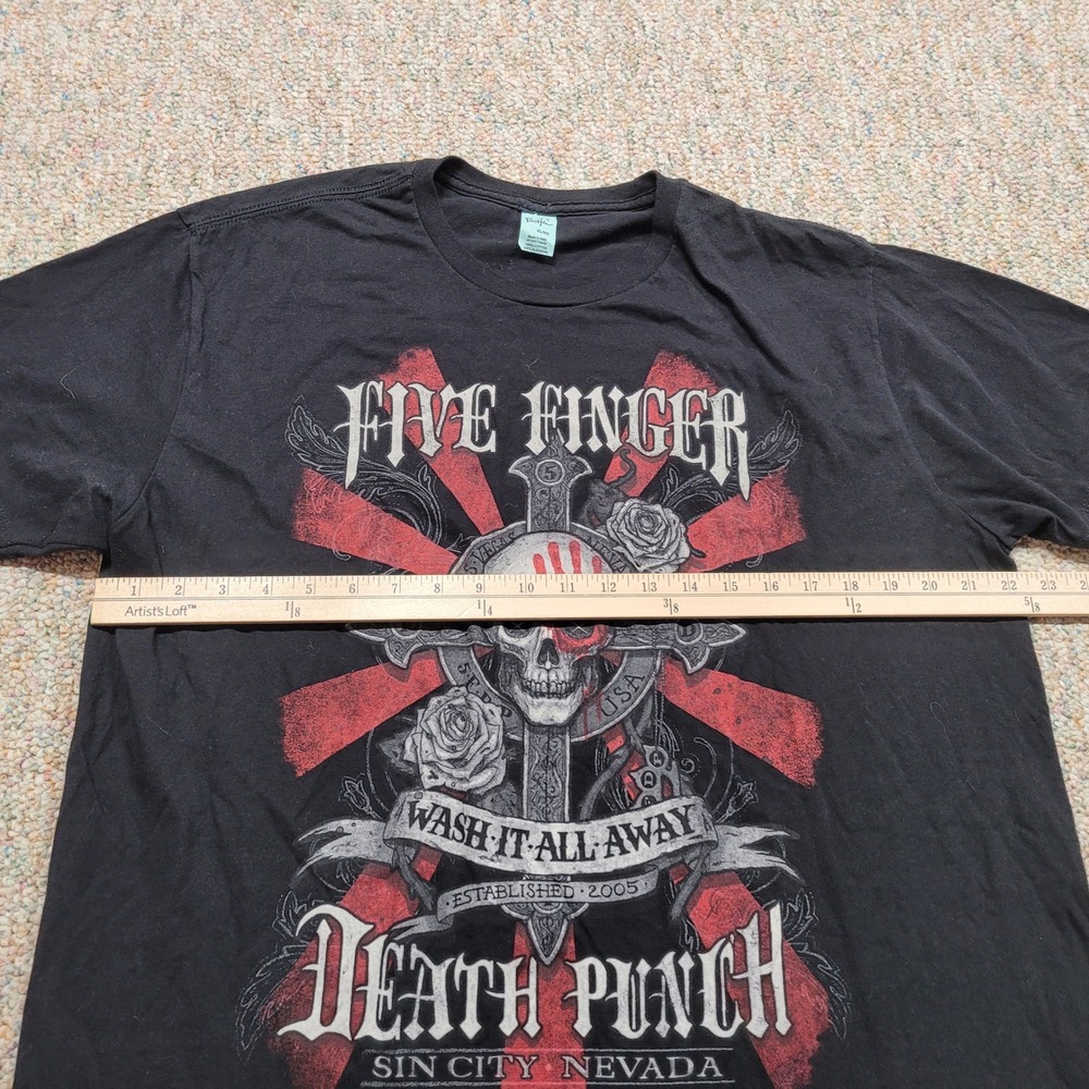Five Finger Death Punch Shirt Mens XL Black Wash It All Away Skull Band Tee - Picture 10 of 14